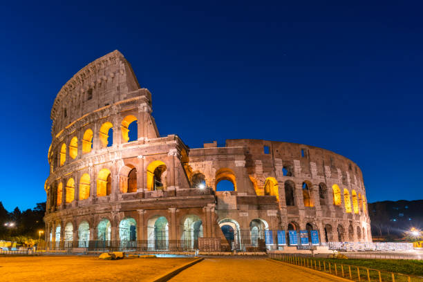 The Colosseum, also known as the Flavian Amphitheatre, is situated just east of the Roman Forum. It is the largest amphitheatre ever built.