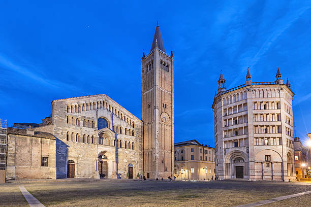 Cathedral and Baptistry located on Piazza Duomo in Parma, Emilia-Romagna, Italy