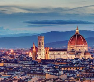 Florence, Italy - September, 2017: Florence Cathedral after the sunset